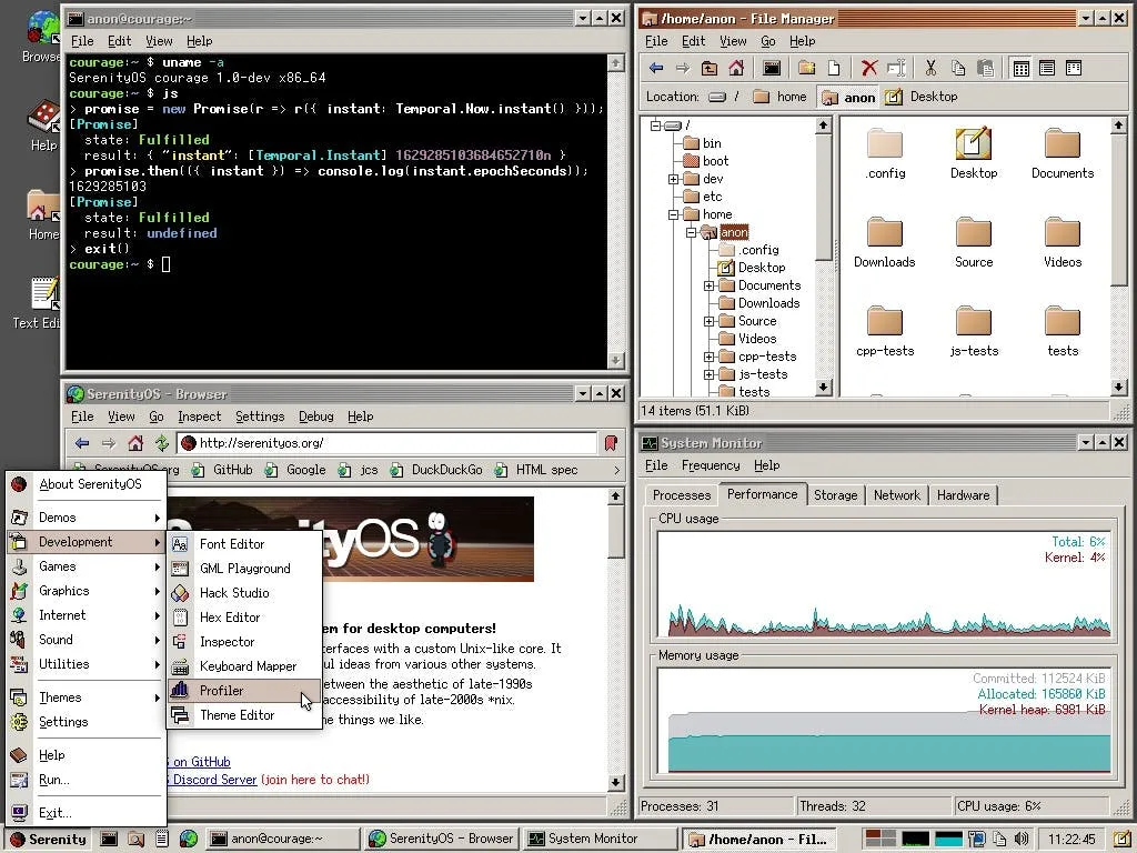 Running SerenityOS, a Love Letter to '90s User Interfaces