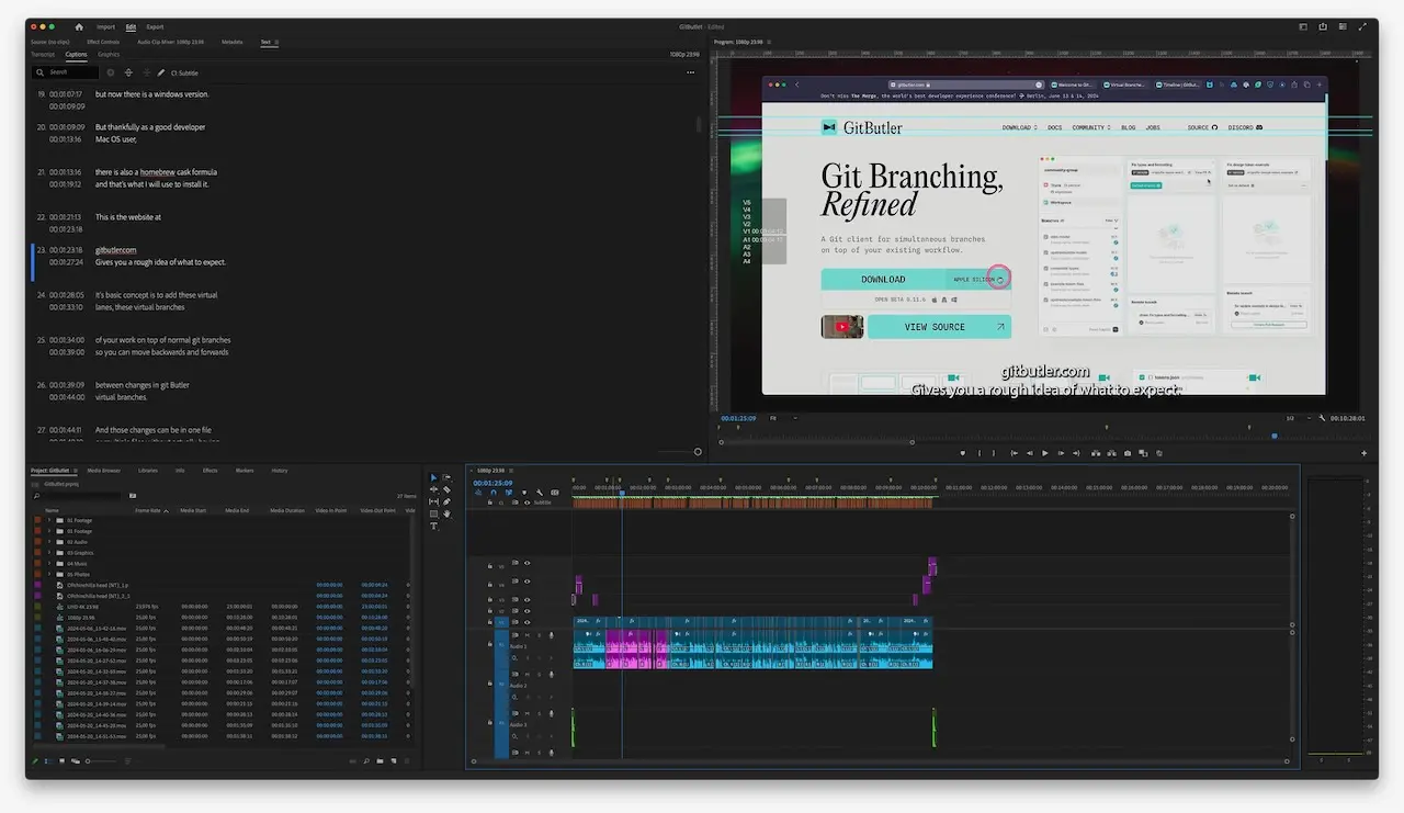 An image of editing in Adobe Premiere Pro